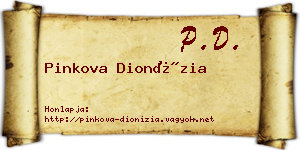 Pinkova Dionízia névjegykártya